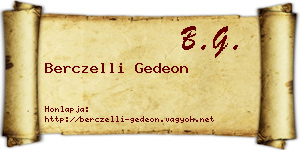 Berczelli Gedeon névjegykártya